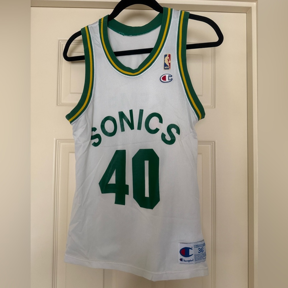 Vintage Champion Sonics Kemp Basketball Jersey